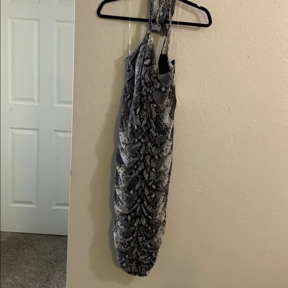 Tie neck dress snake